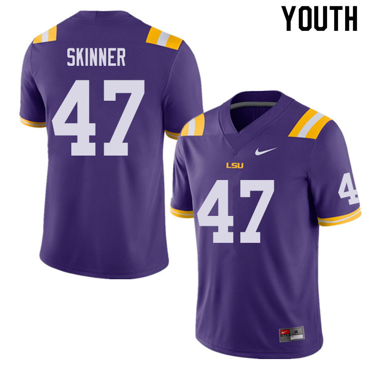 Youth #47 Quentin Skinner LSU Tigers College Football Jerseys Sale-Purple